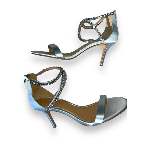 Jewel Badgley Mischka Women's Celine Heeled Sandal, Sky Blue | sz 9 *New w/ Flaw - Picture 11 of 16